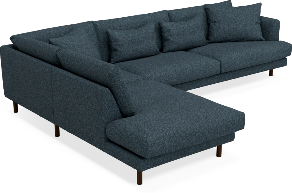 Harper - 3-sits soffa med divan vänster - Blå