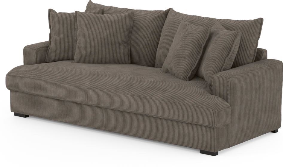 Mila - 3-sits soffa, hel dyna - Brun
