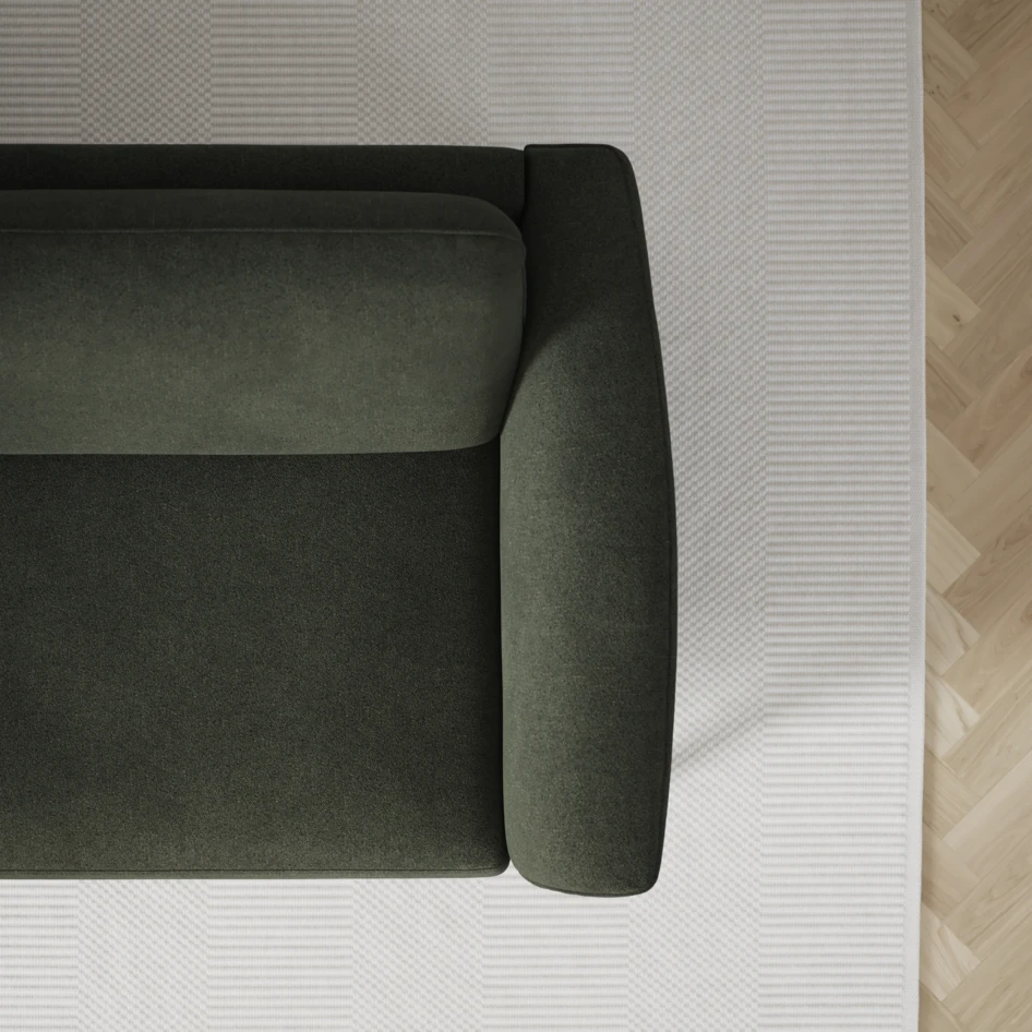 Bridge - 3-sits soffa med schäslong vänster och divan höger - Grön