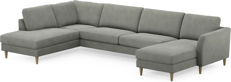 Bridge - 3-sits soffa med divan vänster och schäslong höger - Grå