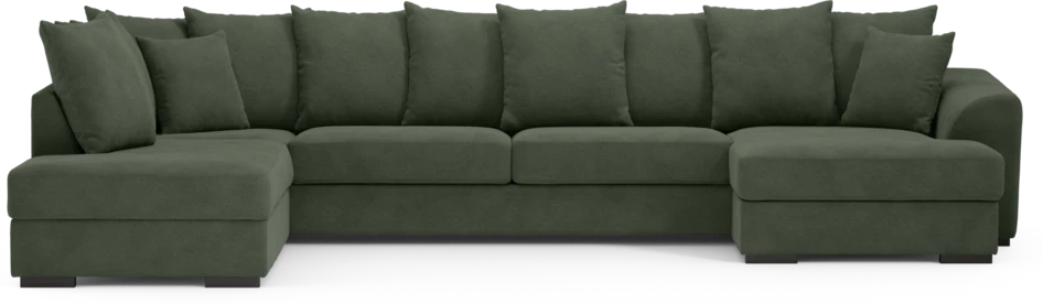 Town - 3-sits soffa med divan vänster och schäslong höger - Grön