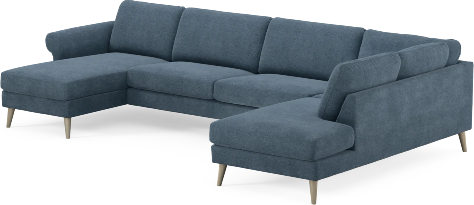 Bridge - 3-sits soffa med schäslong vänster och divan höger - Blå