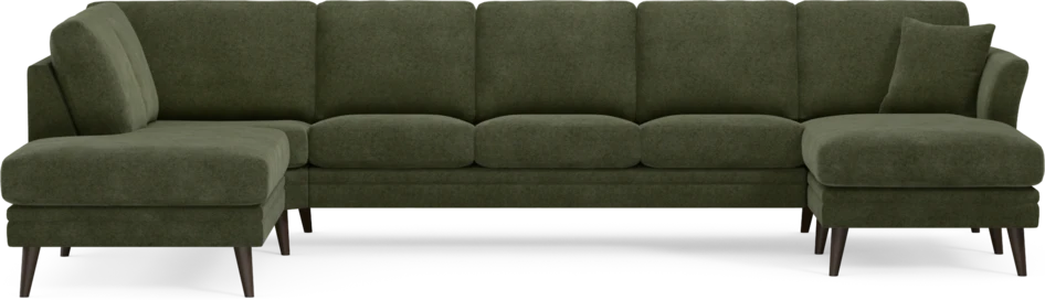 Eden - 3-sits soffa med divan vänster och schäslong höger - Grön