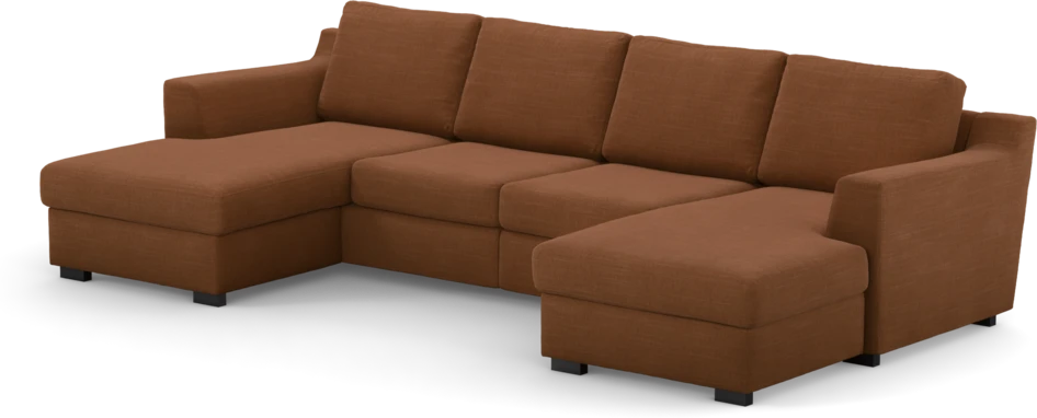 Friday - 2-sits soffa med två schäslonger - Orange