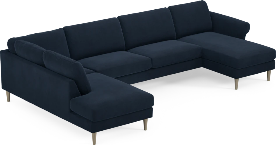 Bridge - 3-sits soffa med divan vänster och schäslong höger - Blå