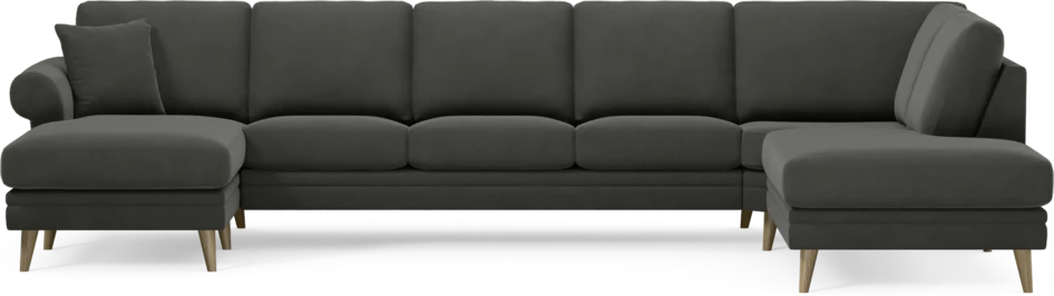 Eden - 3-sits soffa med schäslong vänster och divan höger - Grå
