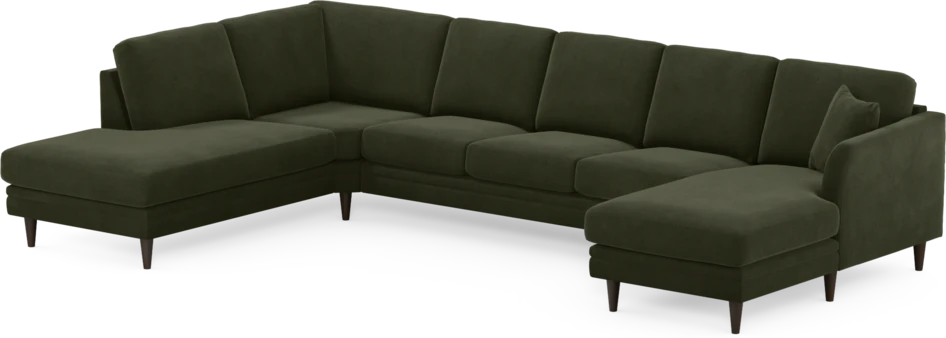 Eden - 3-sits soffa med divan vänster och schäslong höger - Grön