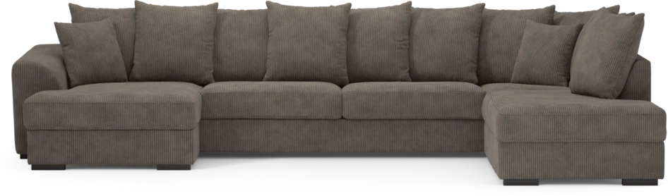 Town - 3-sits soffa med divan höger och schäslong vänster - Brun