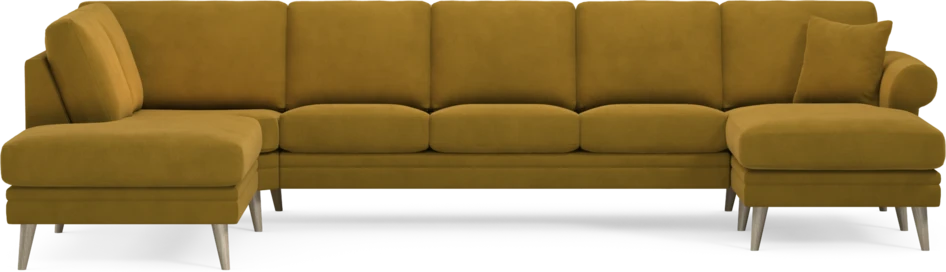 Eden - 3-sits soffa med divan vänster och schäslong höger - Gul