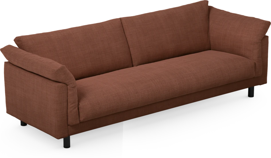 Cherrie - 4-sits soffa, hel dyna, fast klädsel - Orange