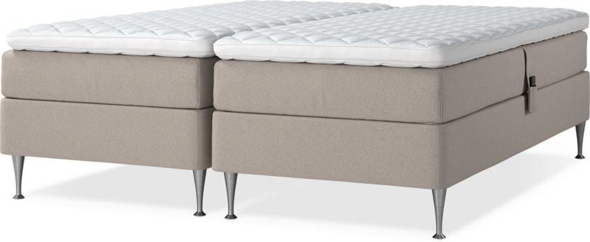 Delux Sense - Ställbar säng, dubbelsäng med bäddmadrass - Beige