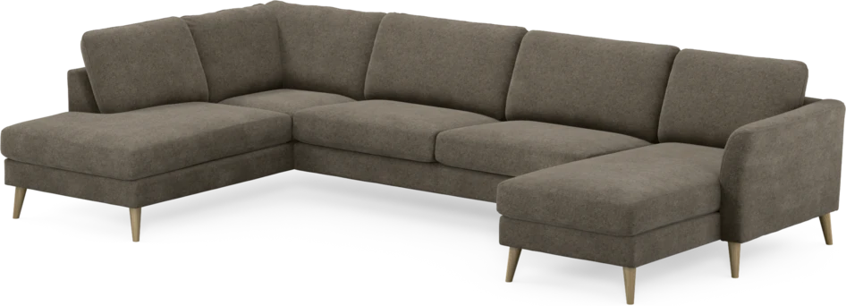 Bridge - 3-sits soffa med divan vänster och schäslong höger - Brun