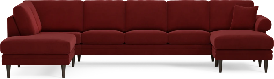 Eden - 3-sits soffa med divan vänster och schäslong höger - Röd