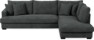 Mila - 3-sits soffa med divan höger, hel dyna - Grå