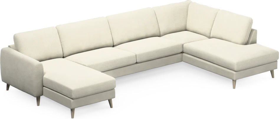 Bridge - 3-sits soffa med schäslong vänster och divan höger - Vit
