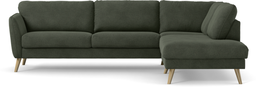 Bridge - 3-sits soffa med divan höger - Grön