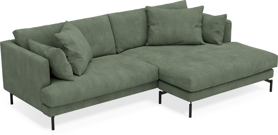 Harper - 4-sits med schäslong XL höger - Grön