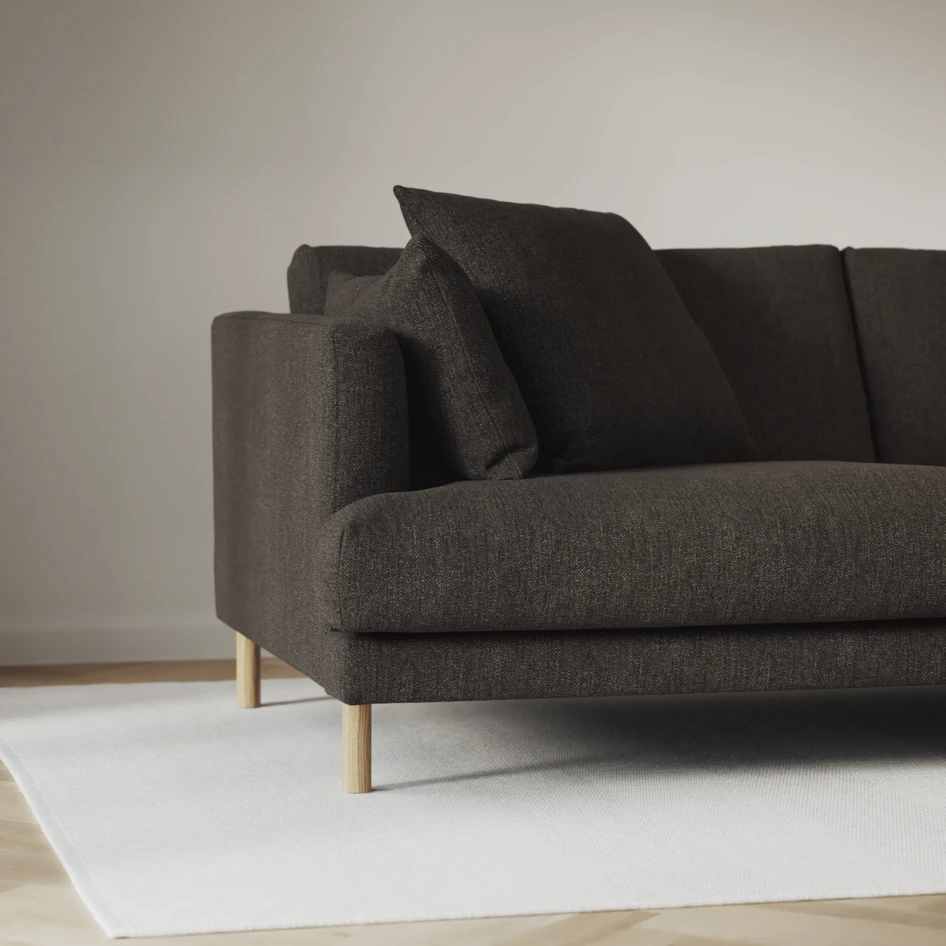 Harper - 3-sits soffa, hel dyna - Brun