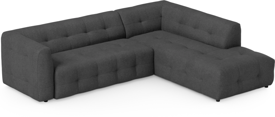 Bella - 3-sits soffa med divan höger - Svart