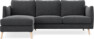 Madison Lux - 2-sits soffa med schäslong vänster - Svart
