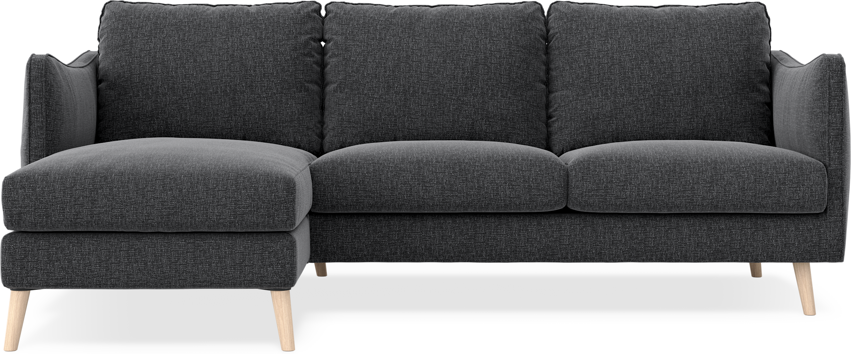 Madison Lux - 2-sits soffa med schäslong vänster - Svart