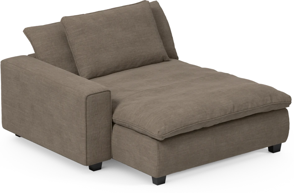 Bellora - Schäslong XL med armstöd vänster - Brun