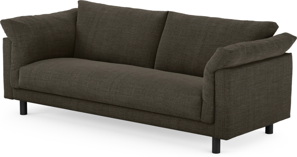 Cherrie - 3-sits soffa, hel dyna, fast klädsel - Brun