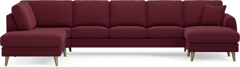 Eden - 3-sits soffa med divan vänster och schäslong höger - Röd