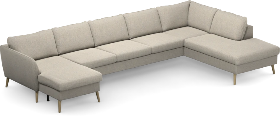 County - 4-sits soffa med schäslong vänster och divan höger - Beige