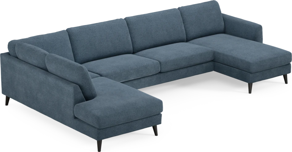 Bridge - 3-sits soffa med divan vänster och schäslong höger - Blå