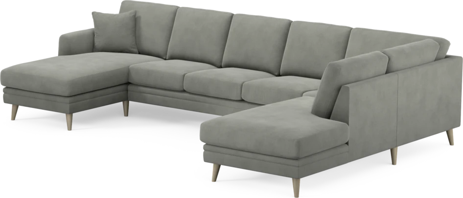 Eden - 3-sits soffa med schäslong vänster och divan höger - Grå