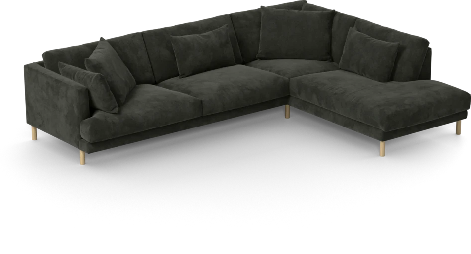 Harper - 3-sits soffa med divan höger - Svart