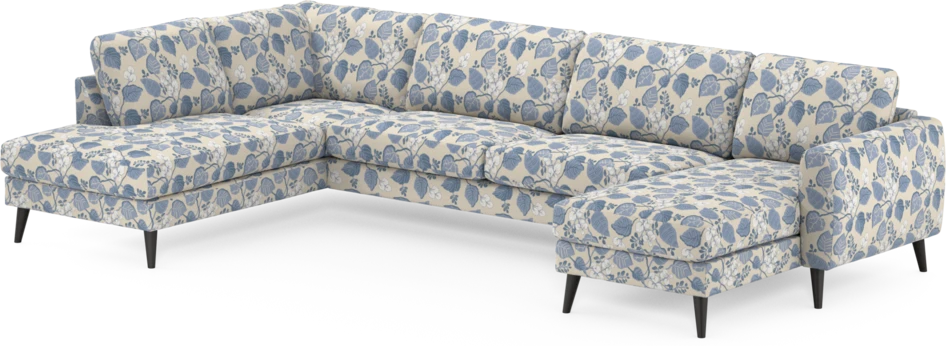Bridge - 3-sits soffa med divan vänster och schäslong höger - Blå