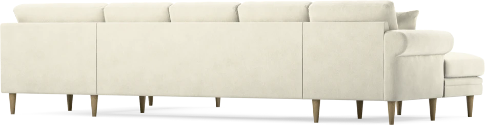 Eden - 3-sits soffa med schäslong vänster och divan höger - Vit