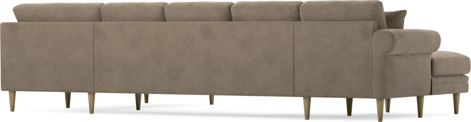 Eden - 3-sits soffa med schäslong vänster och divan höger - Brun