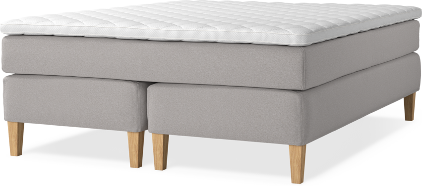 Delux Sense - Kontinentalsäng, dubbelsäng med bäddmadrass - Grå