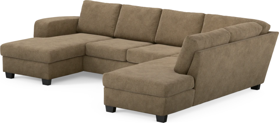 Friday - 3-sits soffa med schäslong vänster och divan höger - Brun