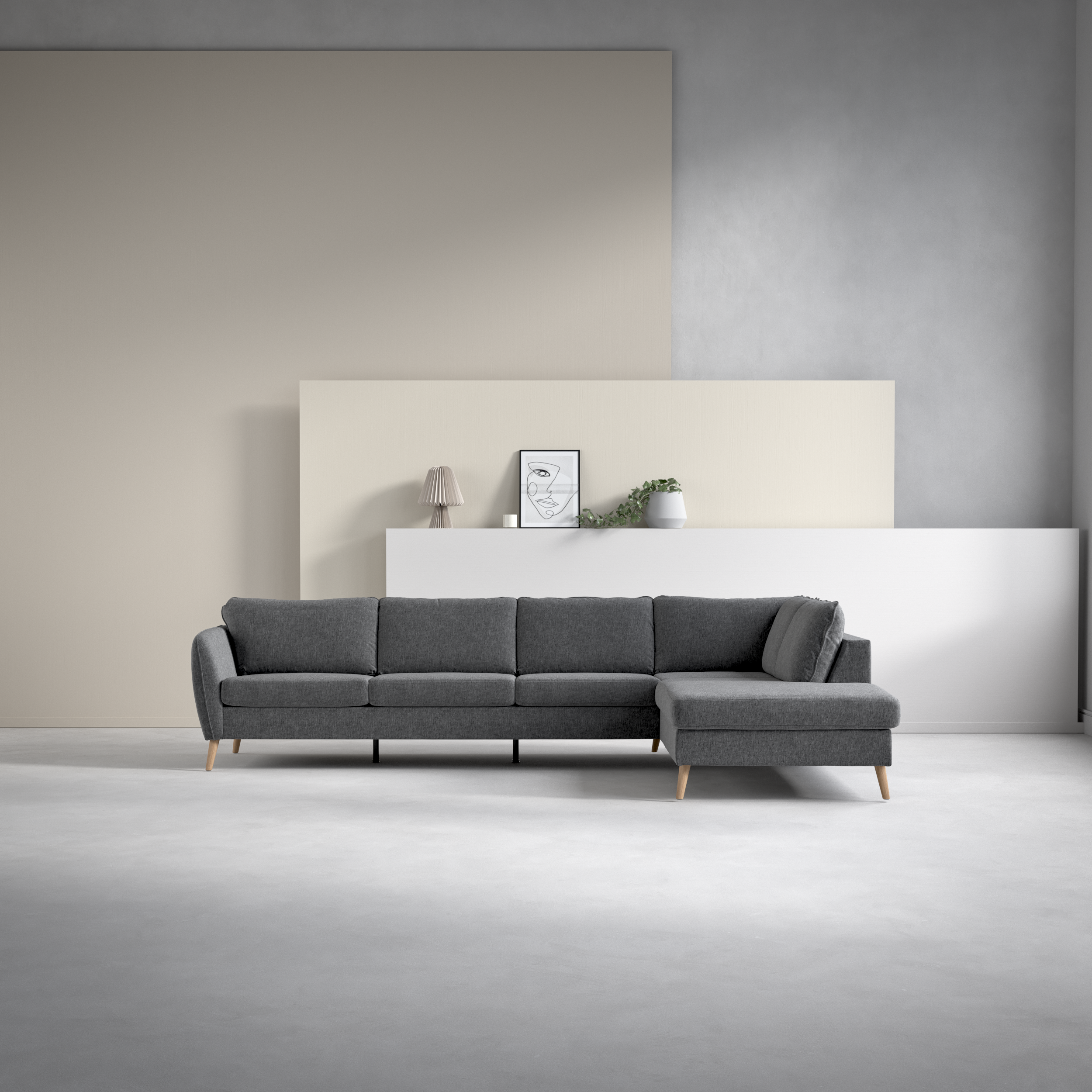 County - 3-sits soffa med divan höger - inspiration