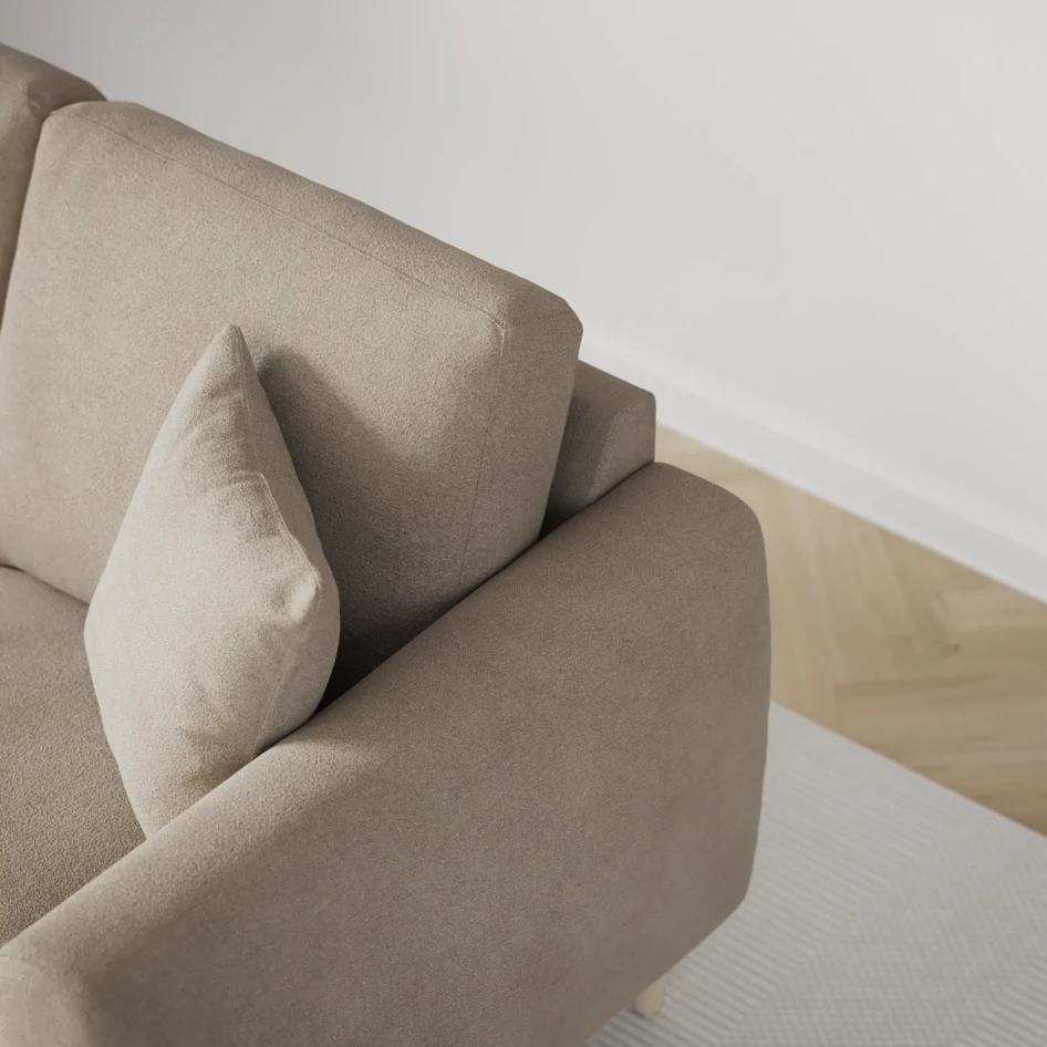 Eden - 3-sits soffa svängd - Beige