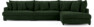 Rossi - 4-sits soffa med divan höger - Grön