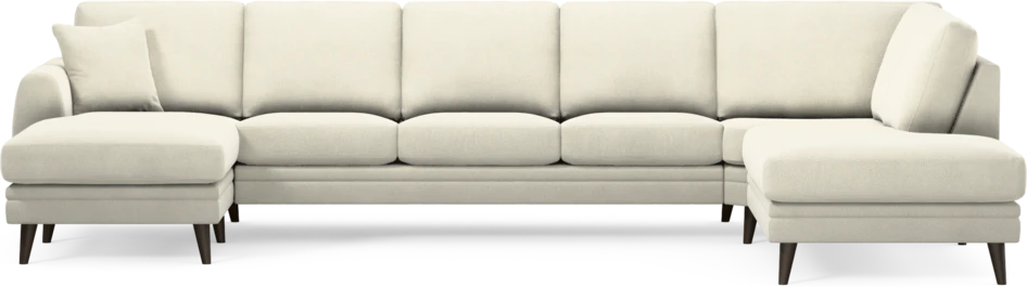 Eden - 3-sits soffa med schäslong vänster och divan höger - Vit