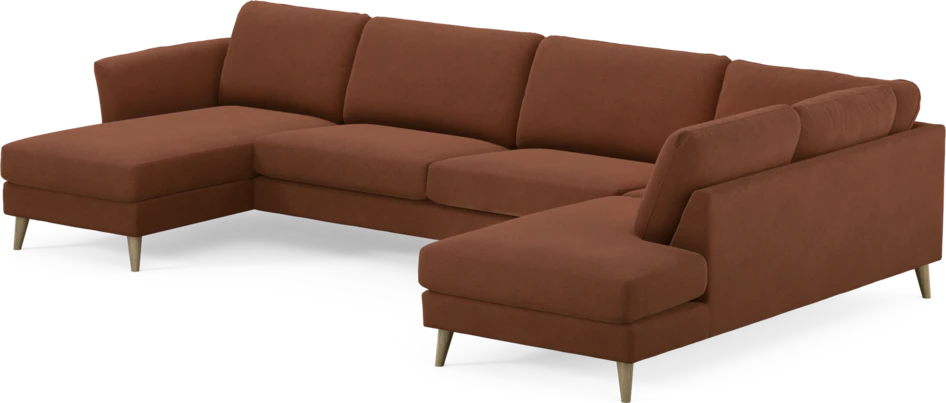 Bridge - 3-sits soffa med schäslong vänster och divan höger - Orange