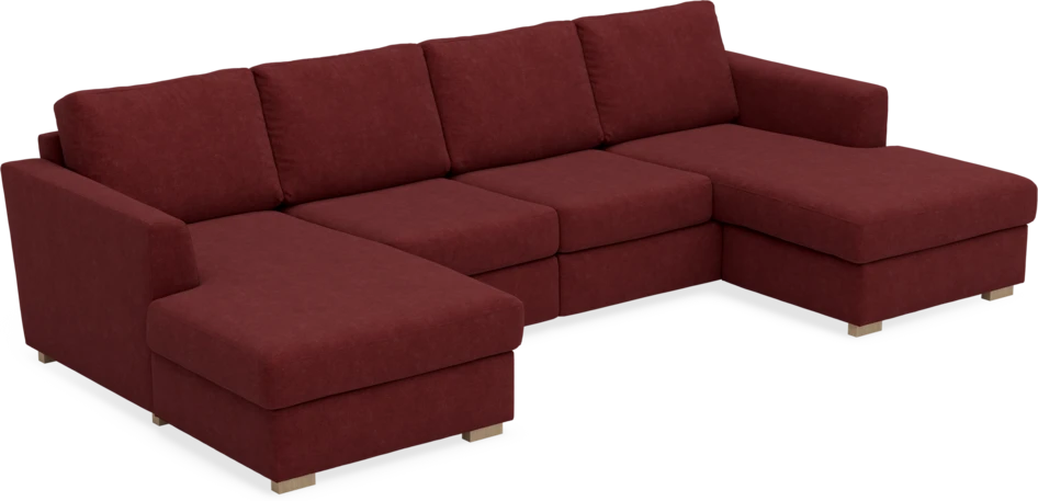 Friday - 2-sits soffa med två schäslonger - Rosa