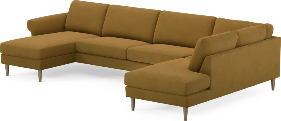 Bridge - 3-sits soffa med schäslong vänster och divan höger - Gul