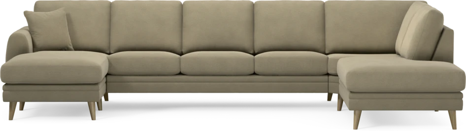 Eden - 3-sits soffa med schäslong vänster och divan höger - Beige