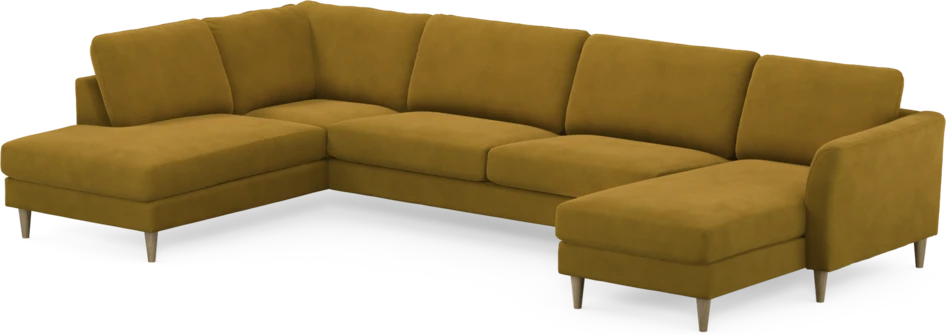 Bridge - 3-sits soffa med divan vänster och schäslong höger - Gul