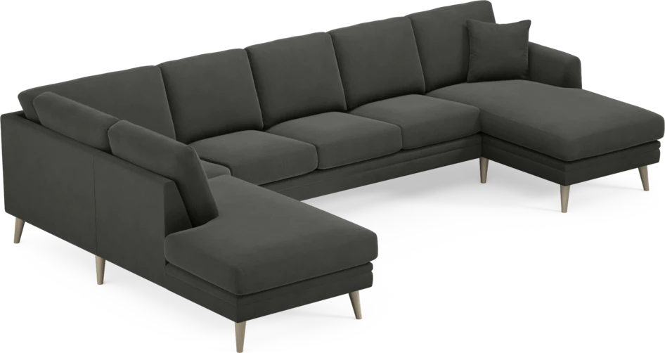 Eden - 3-sits soffa med divan vänster och schäslong höger - Grå