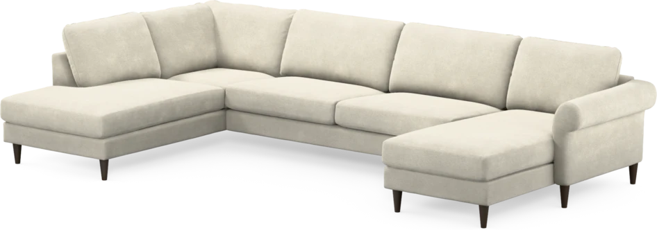 Bridge - 3-sits soffa med divan vänster och schäslong höger - Vit