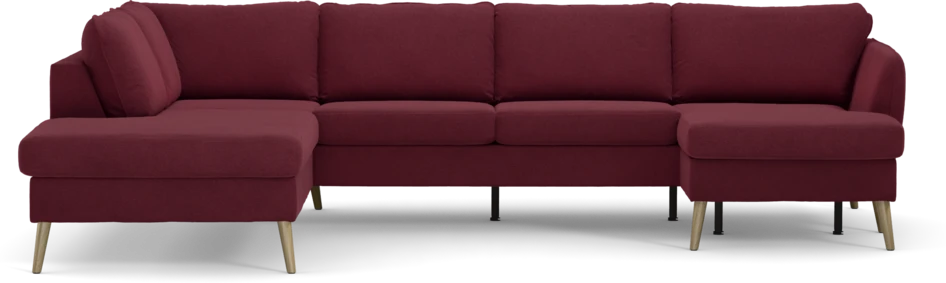 County - 3-sits soffa med divan vänster och schäslong höger - Röd