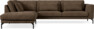 Willow - 3-sits soffa med divan vänster, fast klädsel - Brun